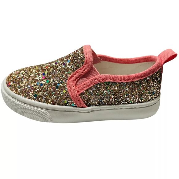 Toddler Girls' Madigan Multicolor Glitter Slip On Sneakers Cat & Jack Size 6 - Picture 2 of 5